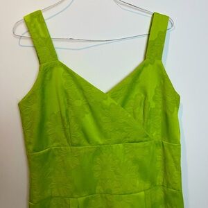 SAACHI Lime Green Textured Dress Gorgeous Designer Floral Print